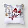 Christmas  Peach Skin Sofa Pillowcase Cartoon Living Room Bedroom Pillowcase Without Pillow Core(Snowman 8)