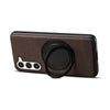 For Samsung Galaxy S23+ 5G Denior A14 Skin Feel Rotating Holder MagSafe Phone Case(Brown)