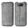 For Asus Zenfone 8 Flip Cubic Grid Pressed Horizontal Flip Magnetic PU Leather Case with Holder & Card Slots & Wallet(Grey)