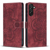 For Samsung Galaxy A36 5G Mandala Embossed Retro Frosted Leather Phone Case(Red)
