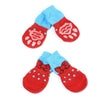 Non-Slip Pet Socks, Small Dog/Cat Boots, Red, Size S - 4 Pack