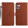 For Samsung Galaxy A56 5G Rhombic Grid Texture Leather Phone Case(Brown)