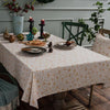 Linen Cotton Christmas Party Tablecloth Rectangle Bronzing Dinning Table Cover, Size:140x300cm(White)