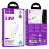 hoco N62 PD30W Type-C Charger Set with 1m Type-C to Type-C Cable, Specification:EU Plug(White)