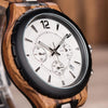D21 Men Wooden Strap Stainless Steel Luminous Waterproof Watch(Black)