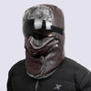 Leather Lei Feng Hat Winter Warm Ear Protection Cotton Cap, Style: Black Lens Brown