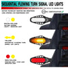 4 PCS Modified Motorcycle 16LEDs Brake Turn Tail Light, Smoked Shell(Red Light + Yellow Light)