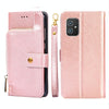 For Asus ZenFone 8 ZS590KS Zipper Bag PU + TPU Horizontal Flip Leather Phone Case(Rose Gold)