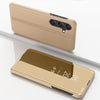 For Samsung Galaxy A26 Plated Mirror Horizontal Flip Leather Phone Case with Holder(Gold)