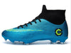 Outdoor High-top Non-slip Soccer Cleats Training Sneakers for Men, Size:44(2039 Blue Long Nail)
