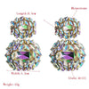 Female Earrings Exaggerated Alloy Geometric Glass Diamond Earrings(Golden)
