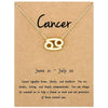 Zodiac Signs Necklace Electroplate Alloy Short Chain Jewelry, Style: Cancer Golden