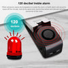 Portable Door Stop Alarm Wedge, 120dB, Black