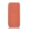 For Alcatel 1SE 2020 Carbon Fiber Texture Horizontal Flip TPU + PC + PU Leather Case with Card Slot(Brown)