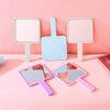 Simple Handheld HD Cosmetic Mirror Portable Handle Mirror, Style: Round Pink