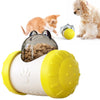 Wobble Treat Toy for Cats & Dogs - Yellow/White