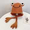 Children Cartoon Frog Woolen Hat Warm Knitted Hat Bomber Hat, Size: For 1-3 Years Old(Orange)