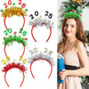 2025 Digital Christmas Party Decoration Headband Mall Bar New Year Eve Event Headdress(Black)