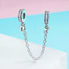 S925 Sterling Silver Stackable Heart-shaped Pendant Safety Chain