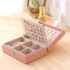 Portable Princess Style Jewelry Box Small Simple Earrings Ring Storage Box, Specification: 16.5x11.5x5.8cm(Pink)