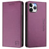 For iPhone 11 Pro RC01 Dual-Folded Magnetic Suction RFID Leather Phone Case(Violet)