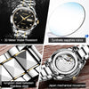 JIN SHI DUN 8813 Fashion Waterproof Luminous Automatic Mechanical Watch, Style:Men(Silver Gold Black)