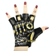 Punk Biker Half Finger Gloves Halloween Accessories(XL)