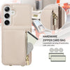 For Samsung Galaxy S24+ 5G Crossbody Lanyard Zipper Wallet Leather Phone Case(Beige)