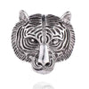 Personality Tiger Head Brooch Men Suit Pin Vintage Badge Collar Pin(Silver)