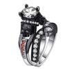Skull Ring Punk Style Fashion Jewelry, Ring Size:11(Red Plus White BL-B)