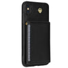 For iPhone X / XS Three Fold Card Bag Phone Case with Long Lanyard(Black)