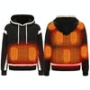 USB Smart Electric Heating Warming Thickened Hooded Sweatshirt, Size: L(Black)