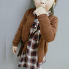 Spring and Autumn Children Clothing Girl Cotton Knit Cardigan Sweater, Kid Size:90cm(Gray)