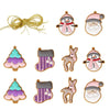 10pcs /Set Elk Snowman Christmas Decorations Pendants PVC Hanging Christmas Tree Ornaments Scene Arrangement Props