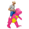 Halloween Dinosaur Inflatable Clothes Polyester 3D Cartoon Doll Clothing, Size:M(120-140cm)(Rose Red Dinosaur)