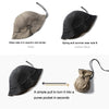 Maden FXTW2107095 Retro Dual Use Fisherman Hat Portable Hand Coin Purse Cap(Black / Khaki)