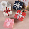10 PCS Bowknot Jewelry Gift Box Square Jewelry Paper Packaging Box, Specification: 8x8x4.5cm(Creamy White)