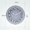 12 Inch Living Room Silent Wall Clock Round Stereo 3D Digital Wall Clock(Ink Green)