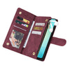 For Samsung Galaxy A06 4G Multifunctional Frosted Zipper Wallet Leather Phone Case(Wine Red)