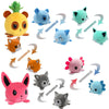 2 PCS Cute Plush Flip Toy Double-Sided Doll(Blue White Kitten)