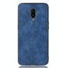 For OnePlus 6T Shockproof Sewing Cow Pattern Skin PC + PU + TPU Case(Blue)