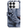 For Xiaomi Poco F6 Pro Coloured Drawing Flip Leather Phone Case(Tiger)