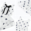 Girls Cotton Linen Love-heart Pattern Lace-up Dress(Blue)