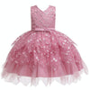 Girls Irregular Embroidered Beaded Bow-knot Tutu Sleeveless Dress Show Dress, Appropriate Height:80cm(Bean Powder)
