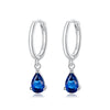 S925 Sterling Silver Water Drop Zircon Women Earrings(Blue)