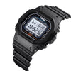 Skmei 1608 Multi-Function Student Electronic Watch Waterproof Timing Silicone Sports Watch(Black)