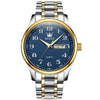 OLEVS 5567 Men Steel Strap Waterproof Quartz Watch(Blue)