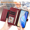 For Asus ROG Phone 8 / 8 Pro Multi-Card Slots Zipper Wallet Leather Phone Case(Dark Red)