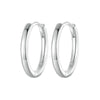 SCE1772 S925 Sterling Silver Platinum-plated Hoop Earrings, Size: M