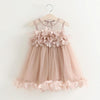 Summer Girls Mesh Lace Vest Dress Princess Dress(Pink)